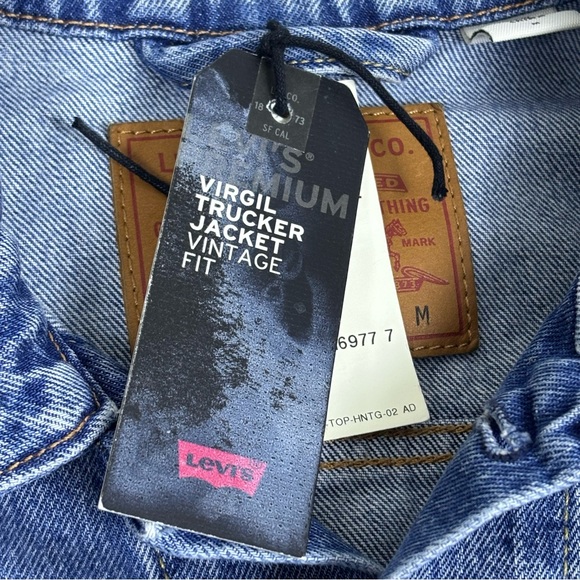 Levi's Virgil Denim Trucker Jacket Type 3 Virgil Abloh Big E - Picture 6 of 16